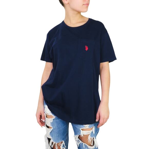 90s Vintage U.S. Polo Assn. Navy Blue T-Shirt Medium - Picture 1 of 5